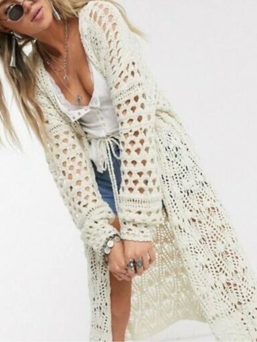 Free People Sweet Talker Cardigan in Cream NWT